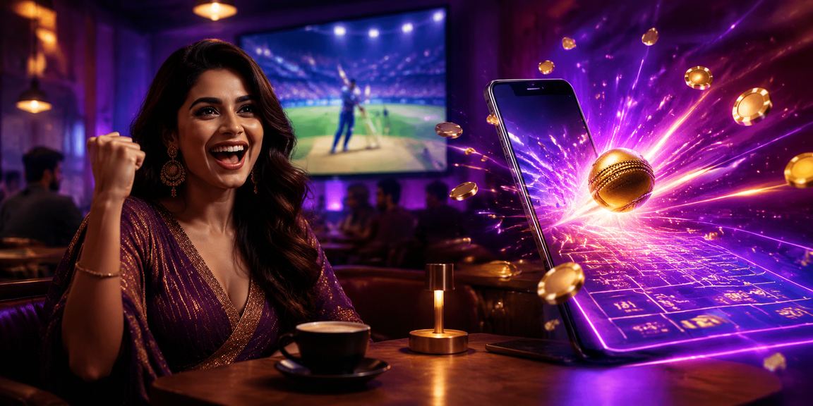 Excited cricket fan watching IPL betting odds on mobile phone