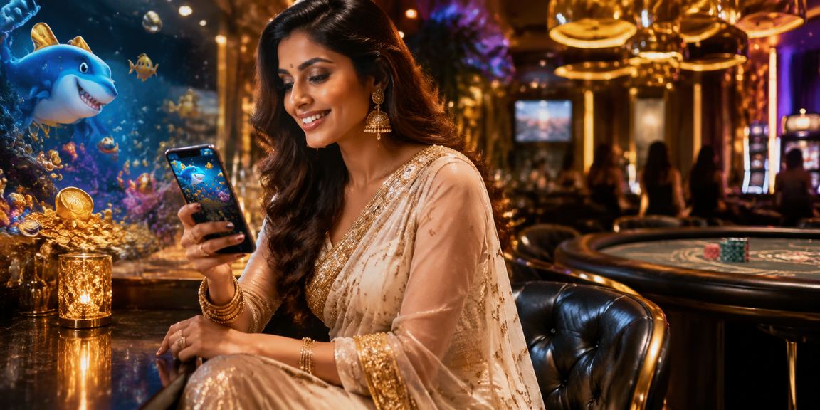 Young Indian woman playing mobile game with safe registration